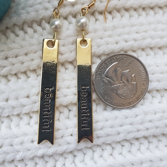 Last one ❤..Earrings| Unique Gold Plate Dangling - Picture 3 of 3